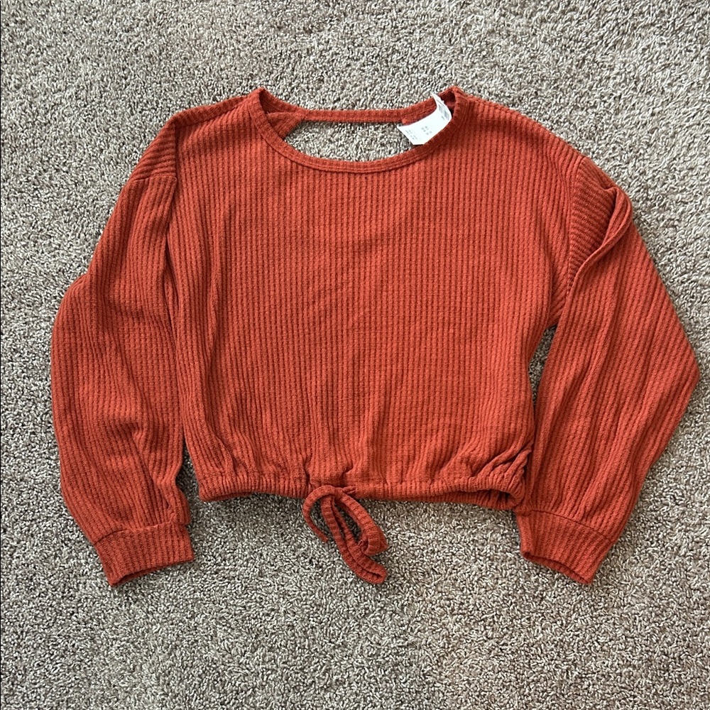 Long Sleeve Open Back Top
